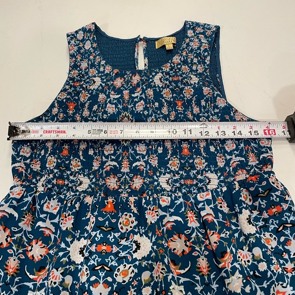 Vera Wang Dress Floral Princess Large Teal - Picture 12 of 13